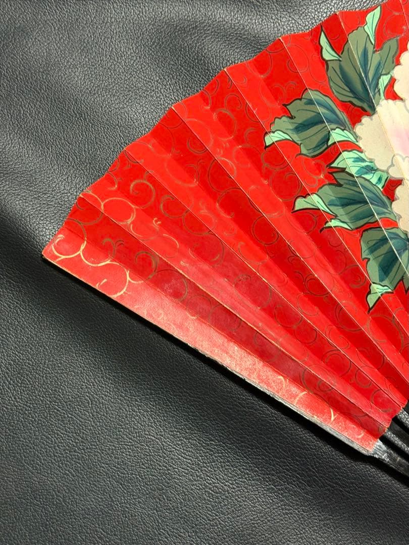 扇子　33cm 十松屋福井扇舗　勝修羅扇　旭日老松図　桐箱　仕舞扇　能楽　着物