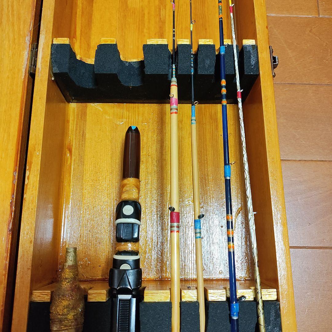 竹製釣り竿6本セット 木製ケース付き（エイトマン）