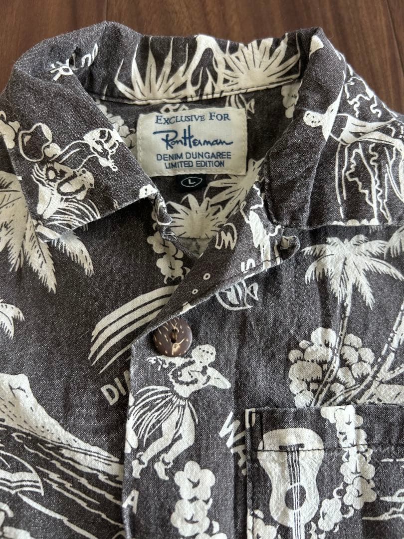 デニムダンガリー＋ロンハーマンコラボ　アロハシャツハーフパンツセットアップ130