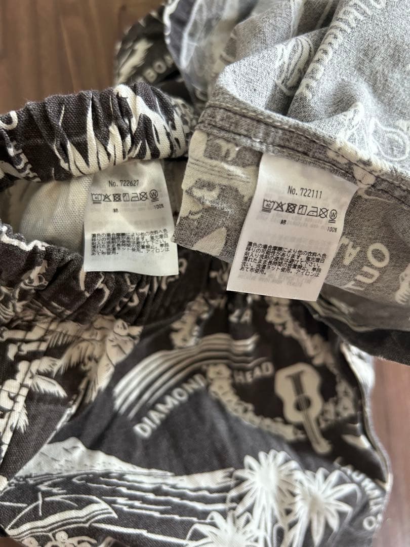 デニムダンガリー＋ロンハーマンコラボ　アロハシャツハーフパンツセットアップ130