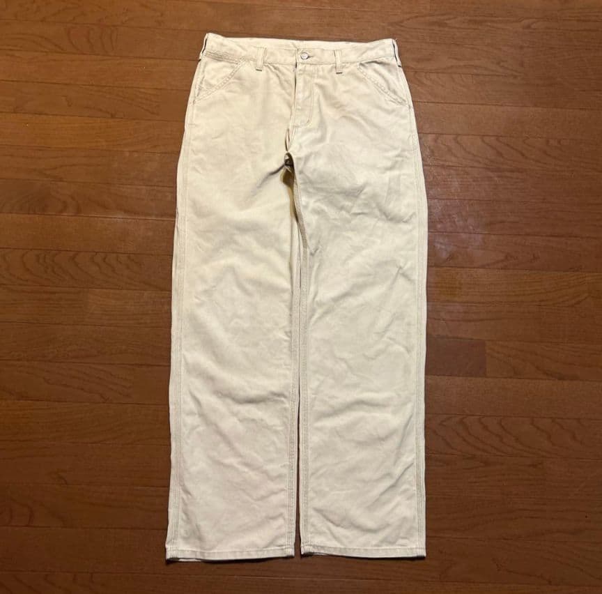 P*u様 90s Carhartt アイボリー ワークパンツ W34×L33 D