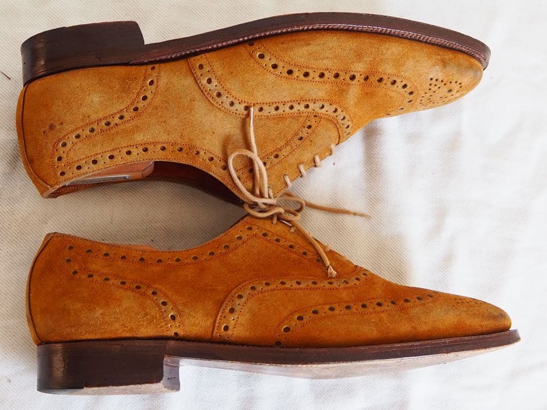 靴 70s Grenson Genuine Hippo shot wing tip