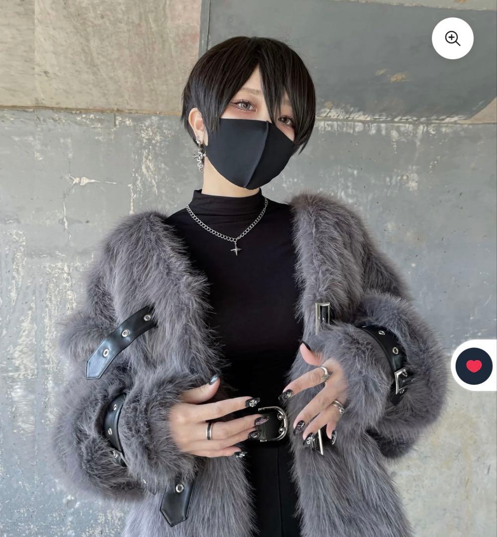 GIBOUS×DEPENDOLL FUR BELT OUTER GRAY