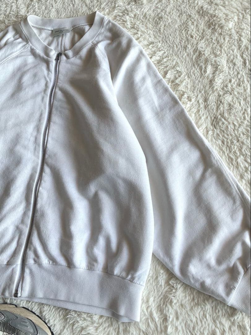 ドリスヴァンノッテン変形ラグラン トップス ririジップ パーカー Sホワイト