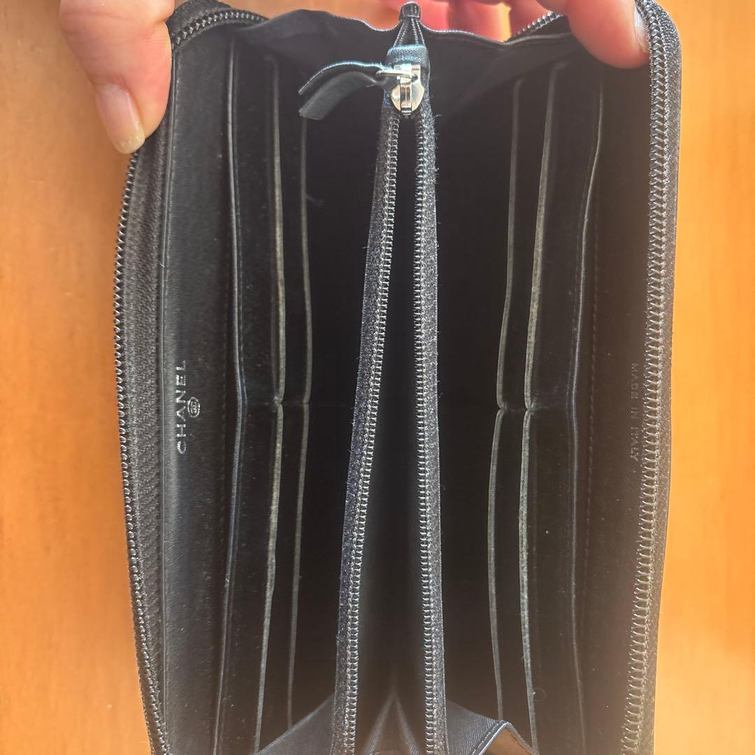 Axitさま専用CHANEL ブラックレザー長財布