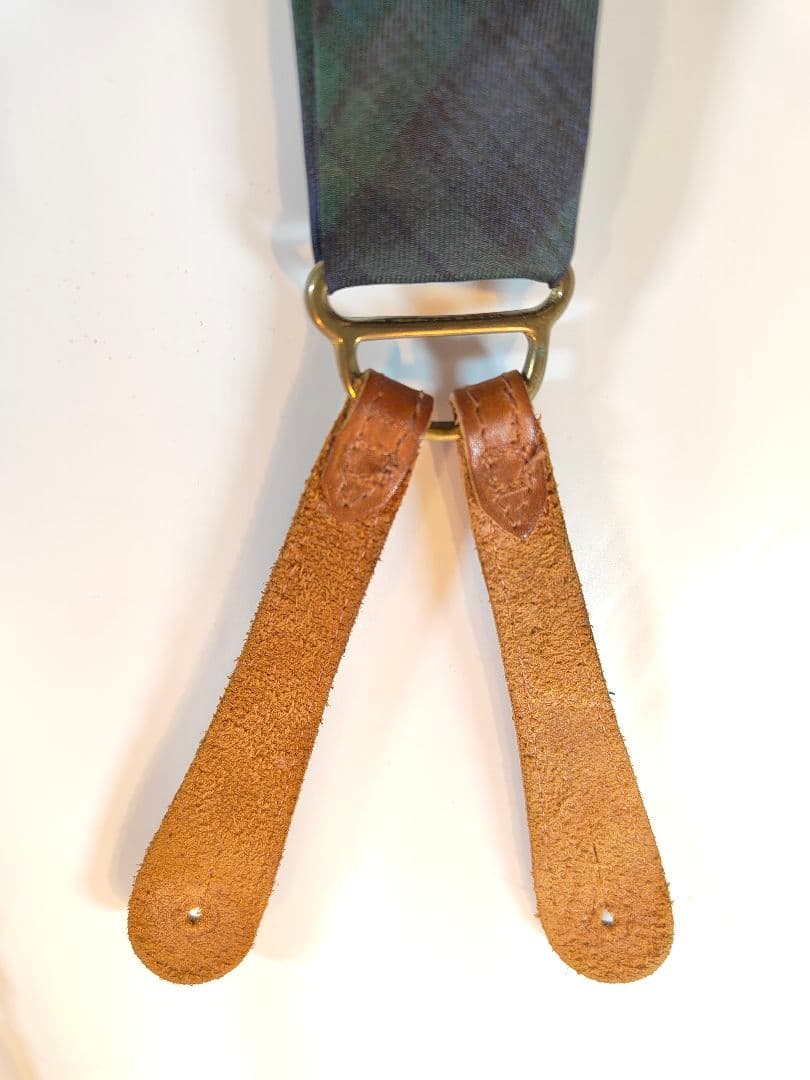 【Vintage】【希少品】USA製　PRL　高級本革サスペンダー　牛革/正規品