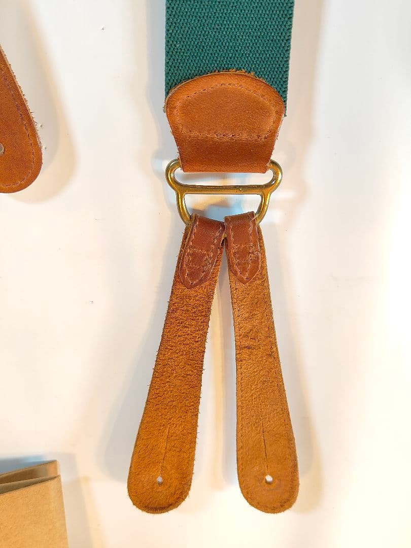 【Vintage】【希少品】USA製　PRL　高級本革サスペンダー　牛革/正規品