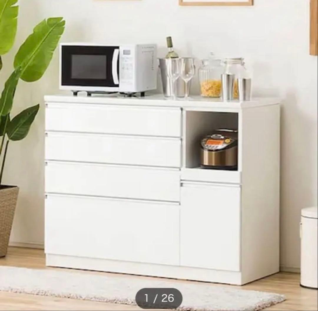 ニトリ キッチンカウンター レジューム 120-2SH-R WH