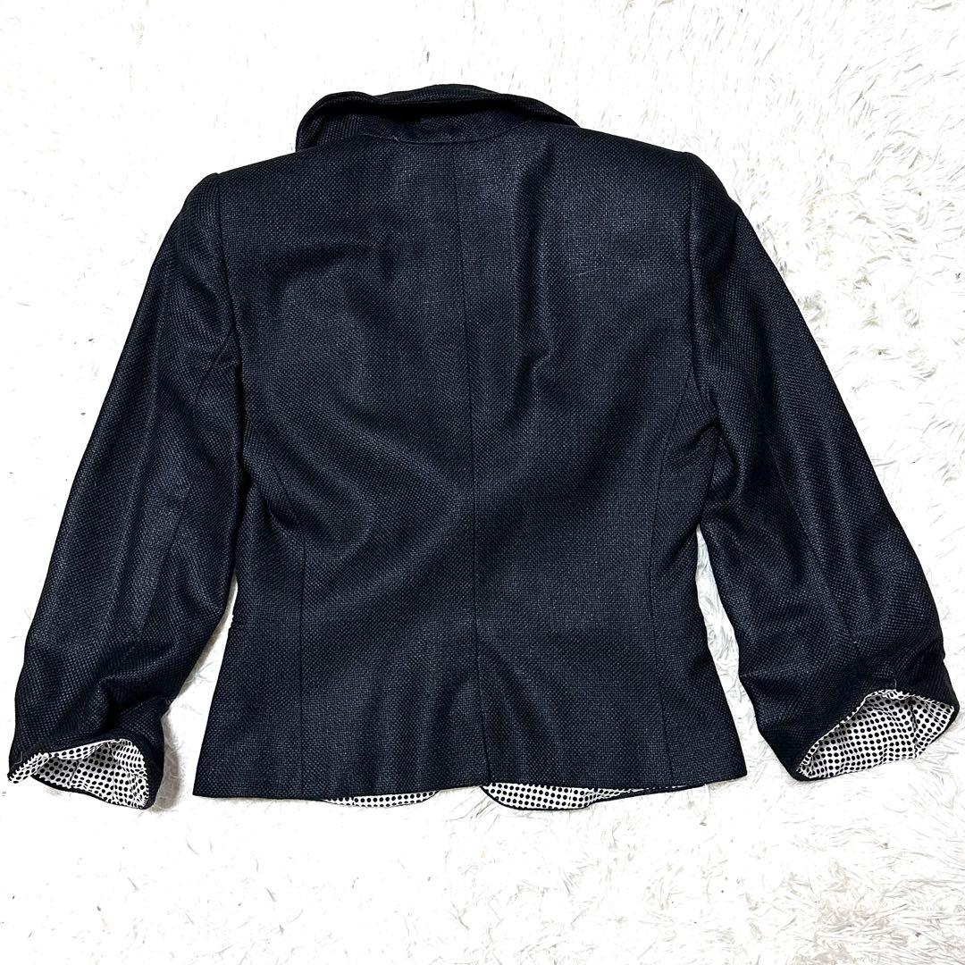 Giorgio Armani シルクテーラードジャケット　黒×水玉　サイズ40