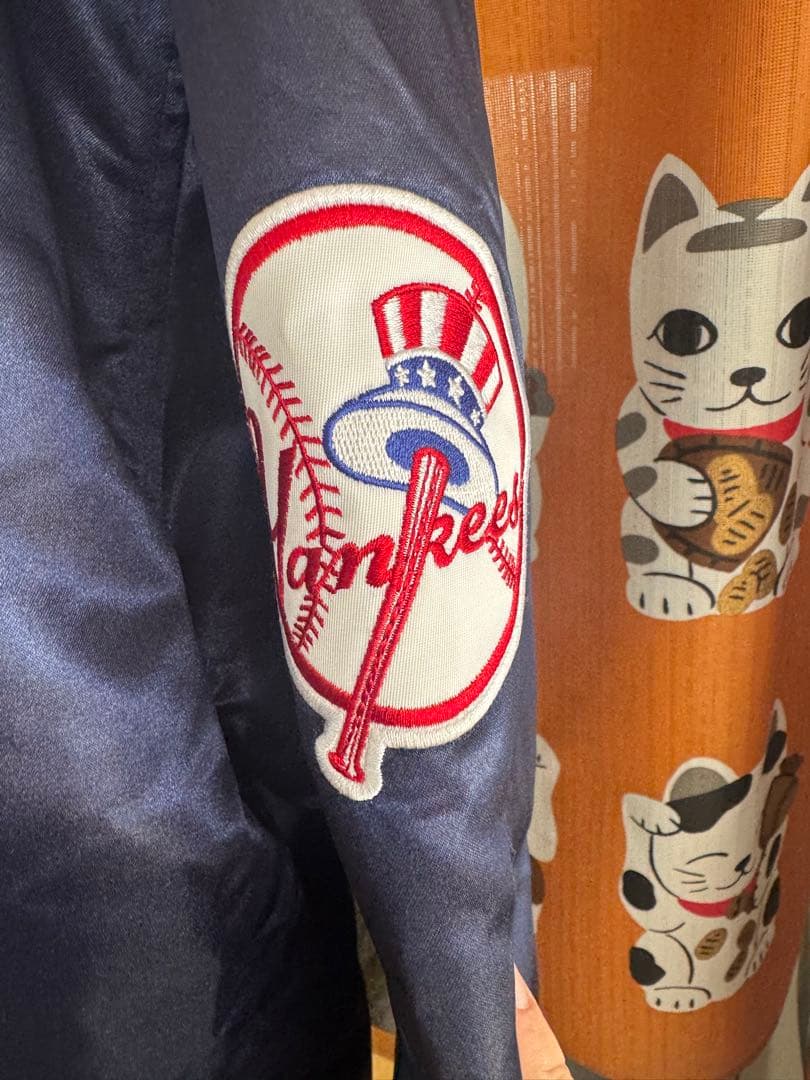 Yankees サテンスタジャン ネイビー