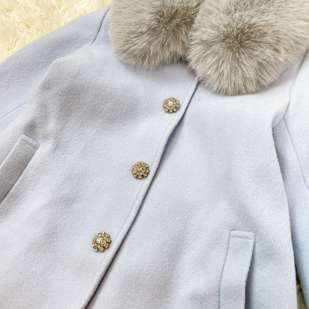 極美品✨ケイトスペード キッズ ウールコート ビジュー フェイクファー 130