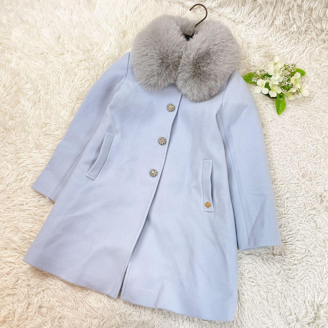 極美品✨ケイトスペード キッズ ウールコート ビジュー フェイクファー 130