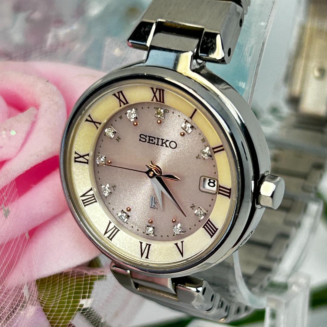 【人気】SEIKO LUKIA ルキア ピンクシェル 電波ソーラー 11Pダイヤ