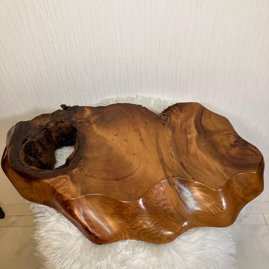 希少品　屋久杉飾り台　一枚板　屋久杉　置台　屋久杉工芸品　世界遺産　花台　刻印有