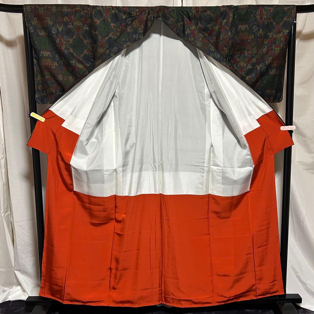 く*ち様 未使用　美品　袷　正絹　証紙付き　純泥染　本場奄美大島紬　フルセット