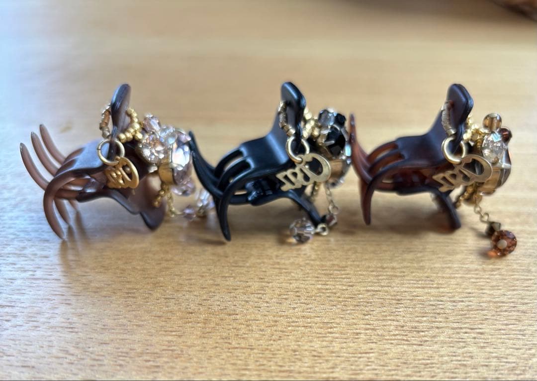 コンプレックスビズ　ヘアクリップ　 3個セット　ブラック　ピンク　ブラウン