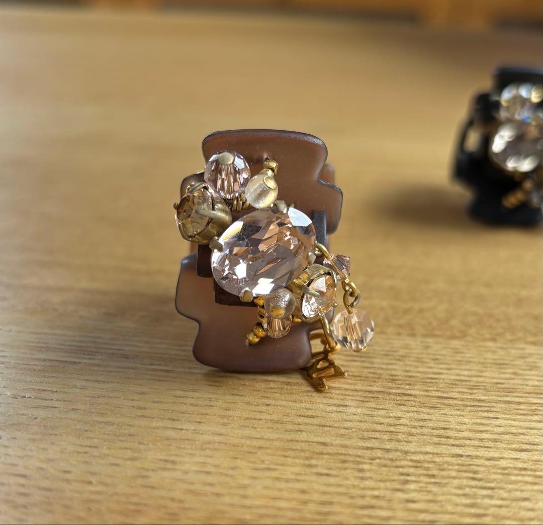 コンプレックスビズ　ヘアクリップ　 3個セット　ブラック　ピンク　ブラウン