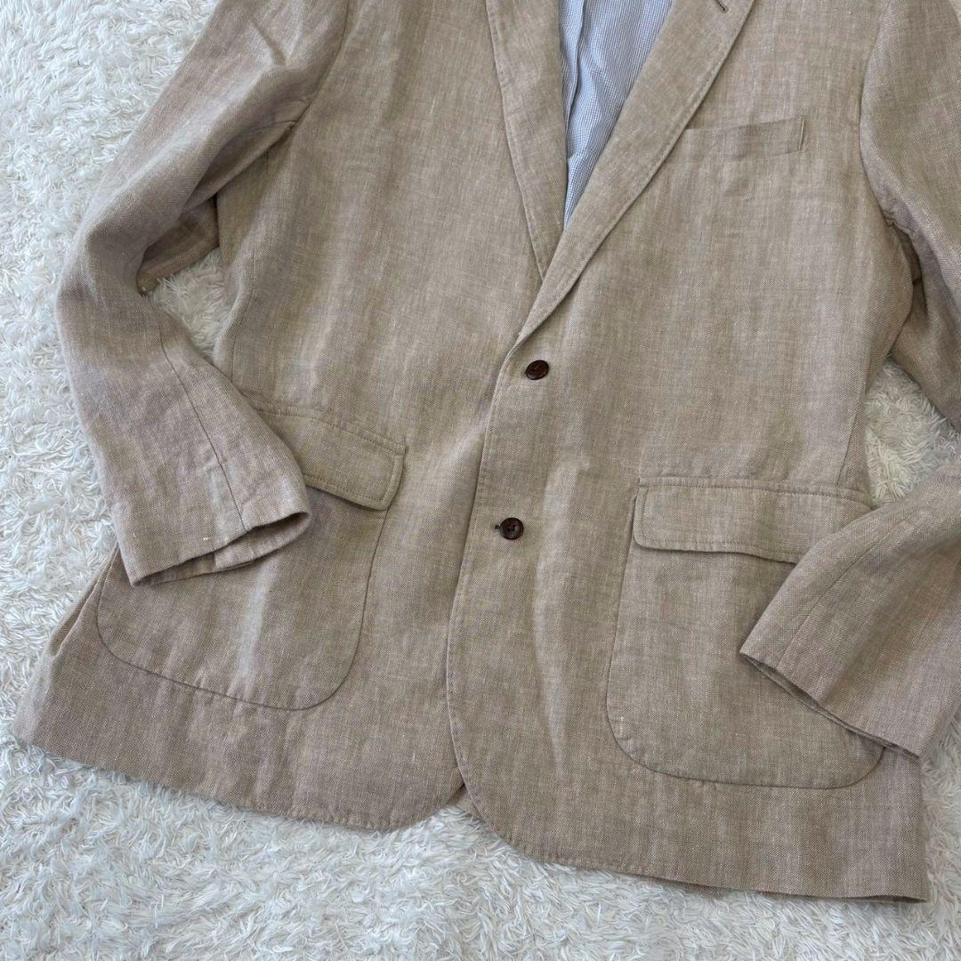 ブルックスブラザーズ テーラードジャケット リネン アンコン ベージュ L