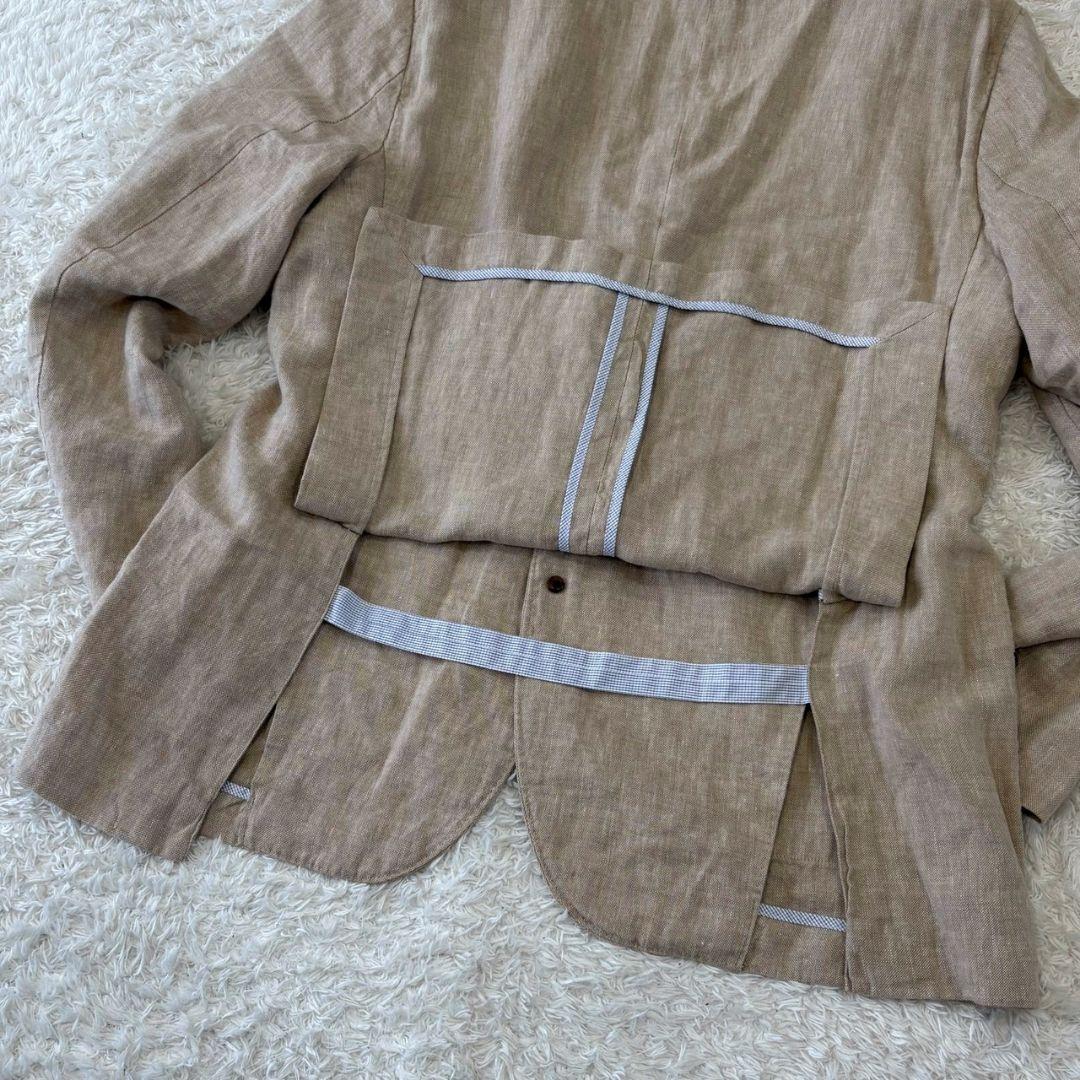 ブルックスブラザーズ テーラードジャケット リネン アンコン ベージュ L