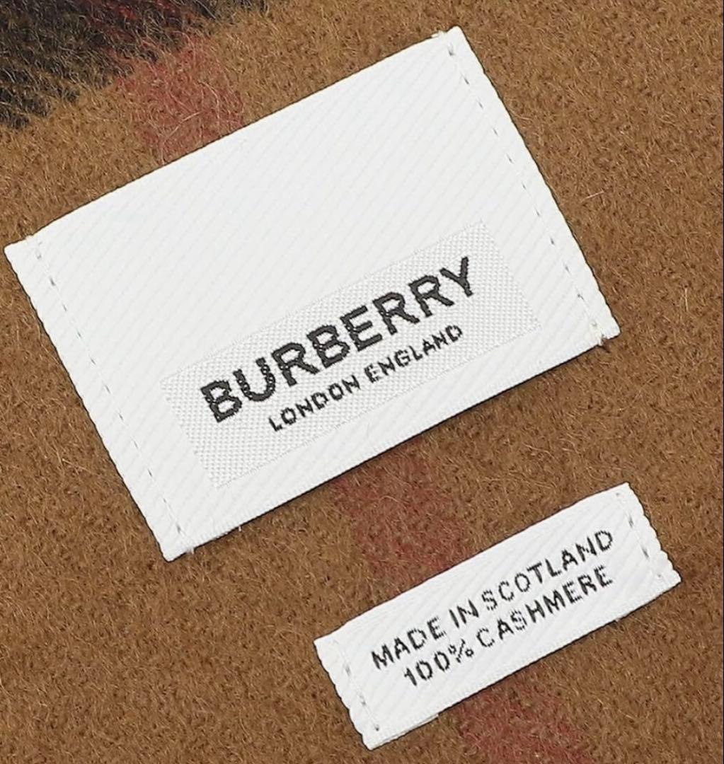 BURBERRY カシミヤチェック柄マフラーブラウン新品タグケース有りプレゼント