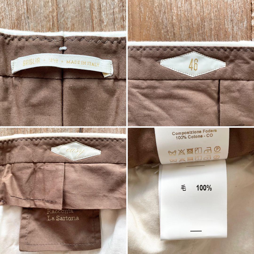 【極美品】BRIGLIA 1949 テーパード ウール スラックス パンツ 46