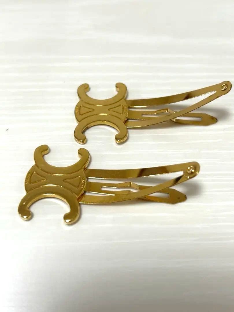 CELINE セリーヌ トリオンフ スナップ クリップ ゴールド 2個セット