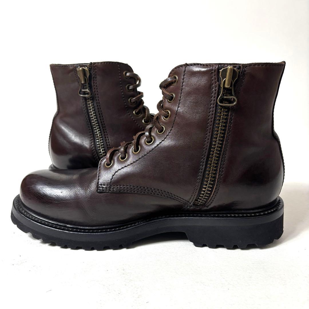 【美品】BUTTERO ブッテロ サイドジップ ワークブーツ ブラウン