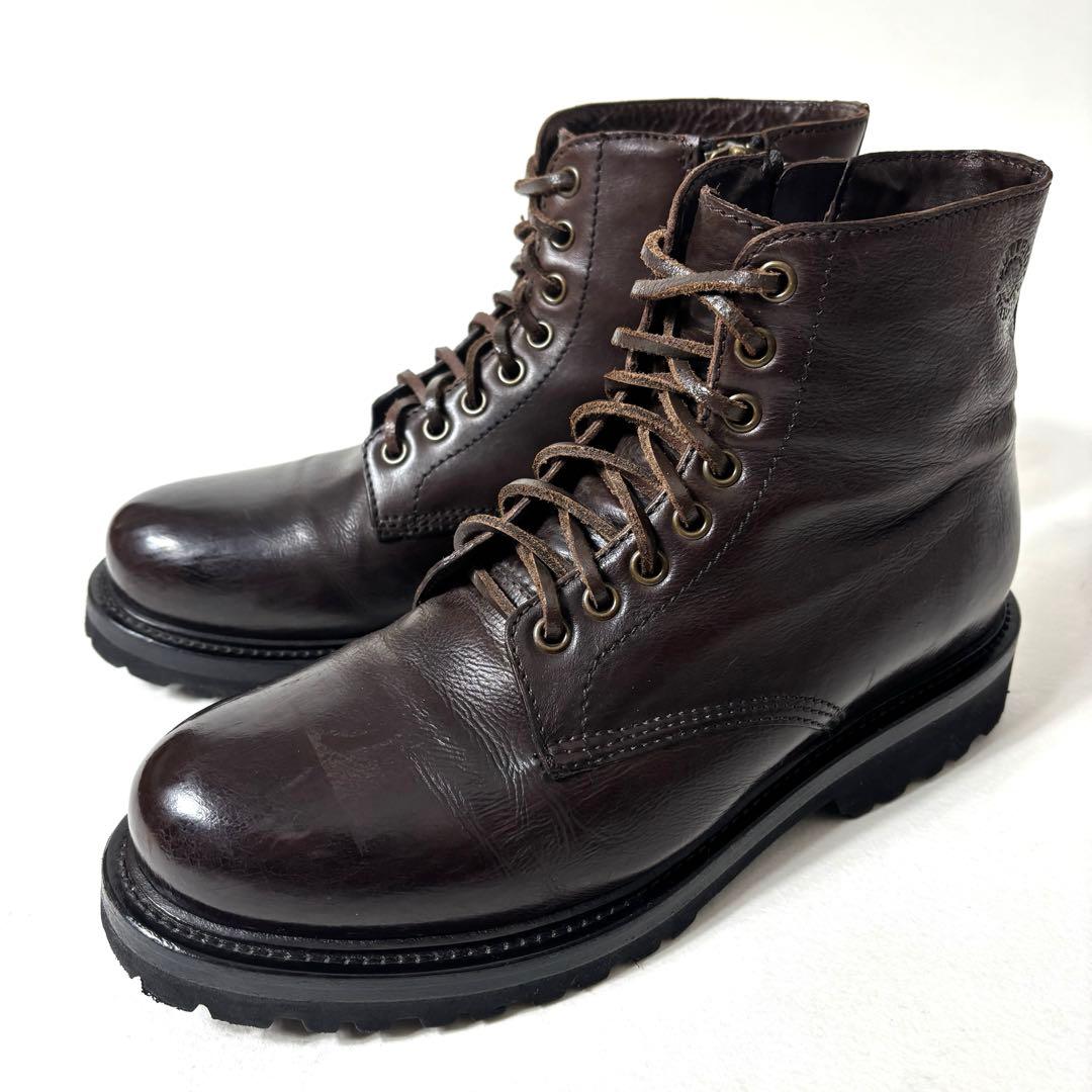 【美品】BUTTERO ブッテロ サイドジップ ワークブーツ ブラウン