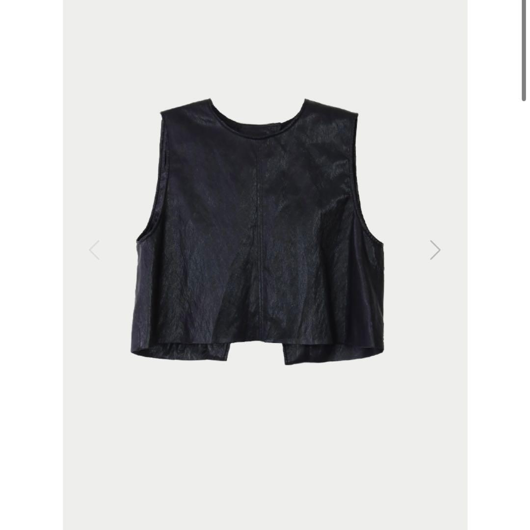 マチャット エコレザーリボンベスト（ブラッ ク）