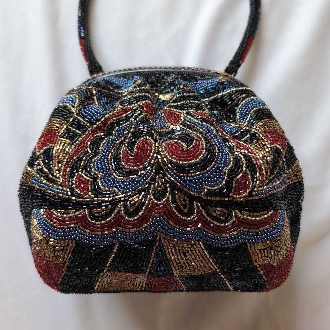 LUMY フォーマルバッグ 総ビーズバッグ モルティ ハンドバッグ