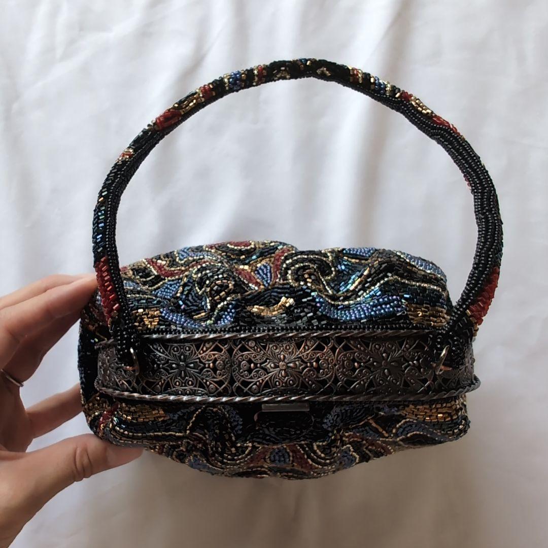 LUMY フォーマルバッグ 総ビーズバッグ モルティ ハンドバッグ
