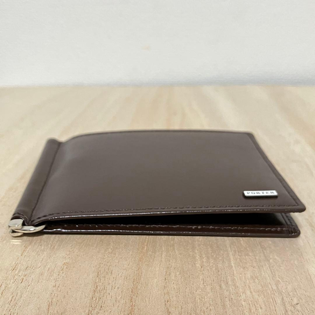 未使用 箱付 PORTER シーン マネークリップ 茶