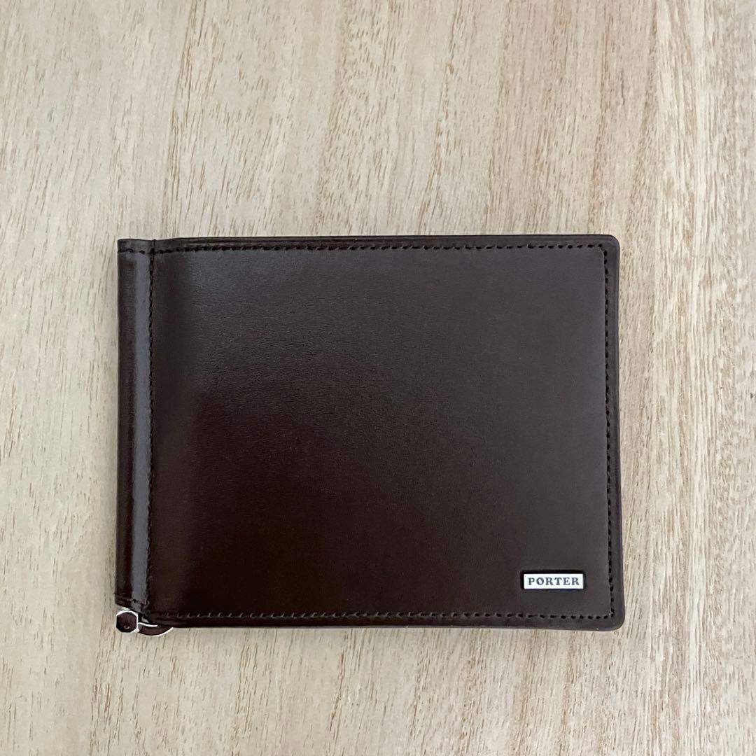 未使用 箱付 PORTER シーン マネークリップ 茶