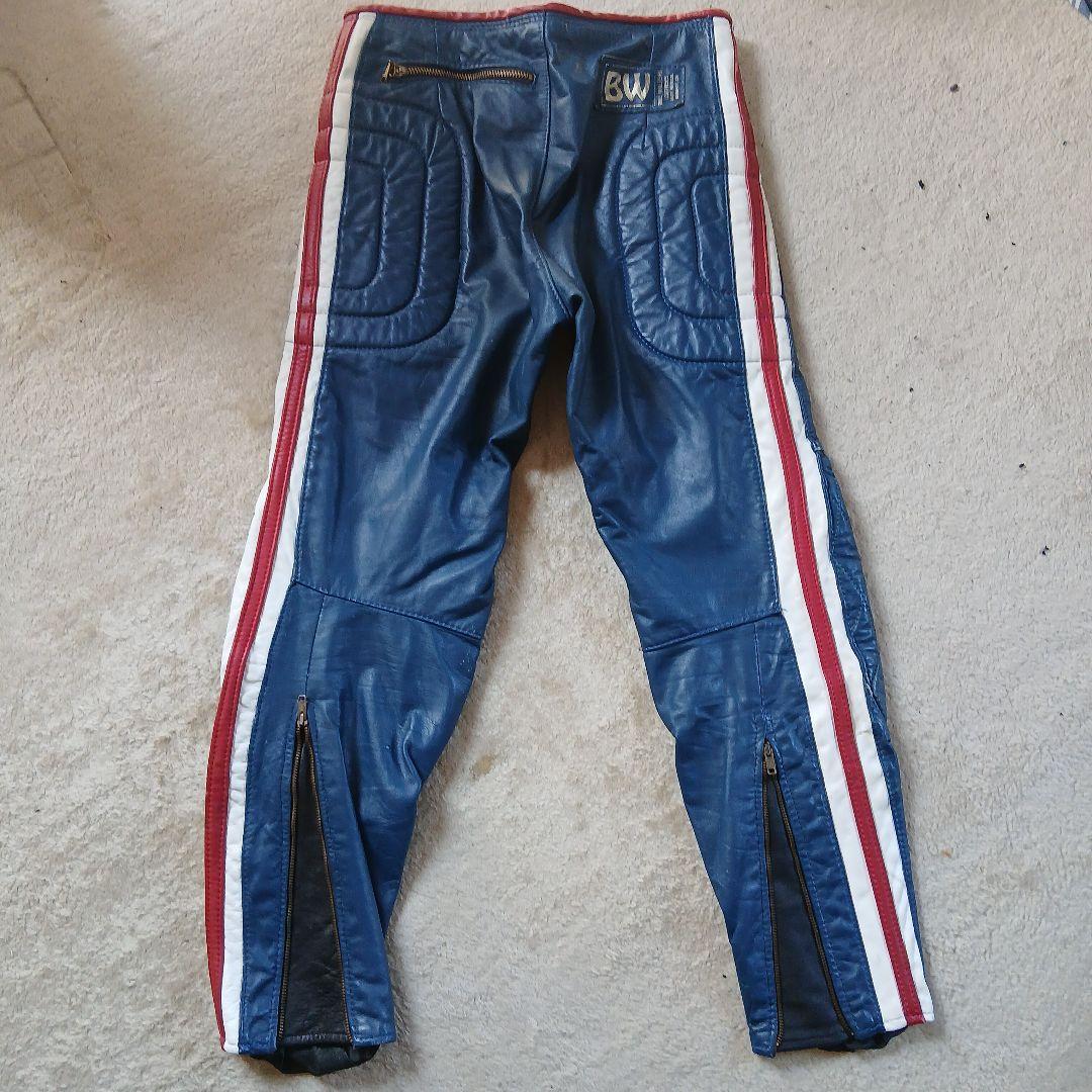 レザー パンツ 青