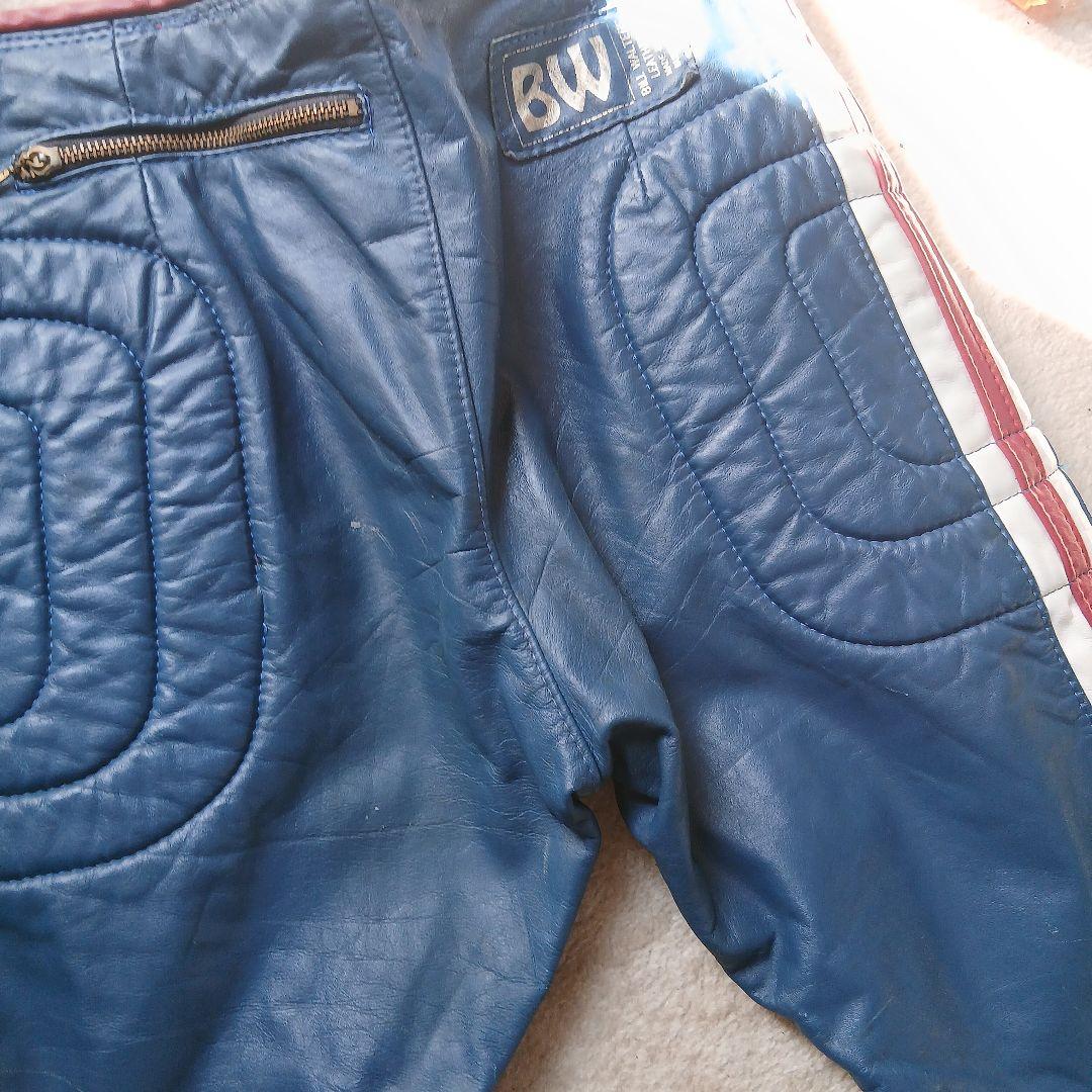 レザー パンツ 青