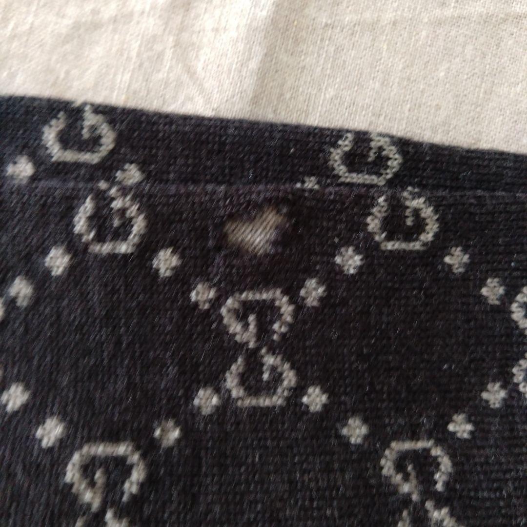 GUCCI ブラック GGパターン マフラー①　ウール100%