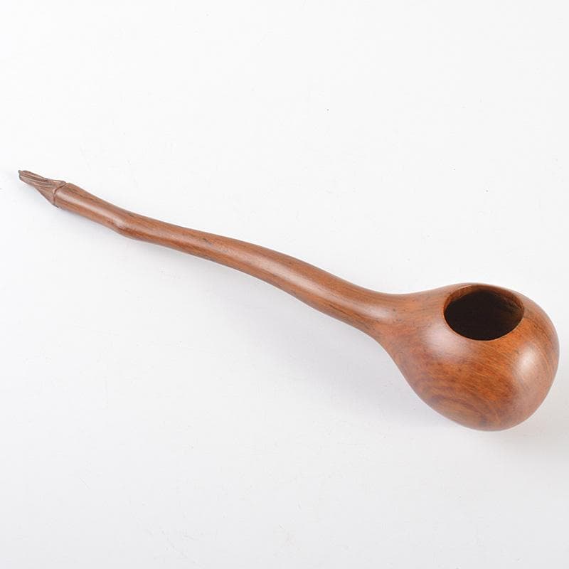 煎茶道具　木彫　瓢箪形　大匙　勺　柄杓　黒檀箱入　C　R6590