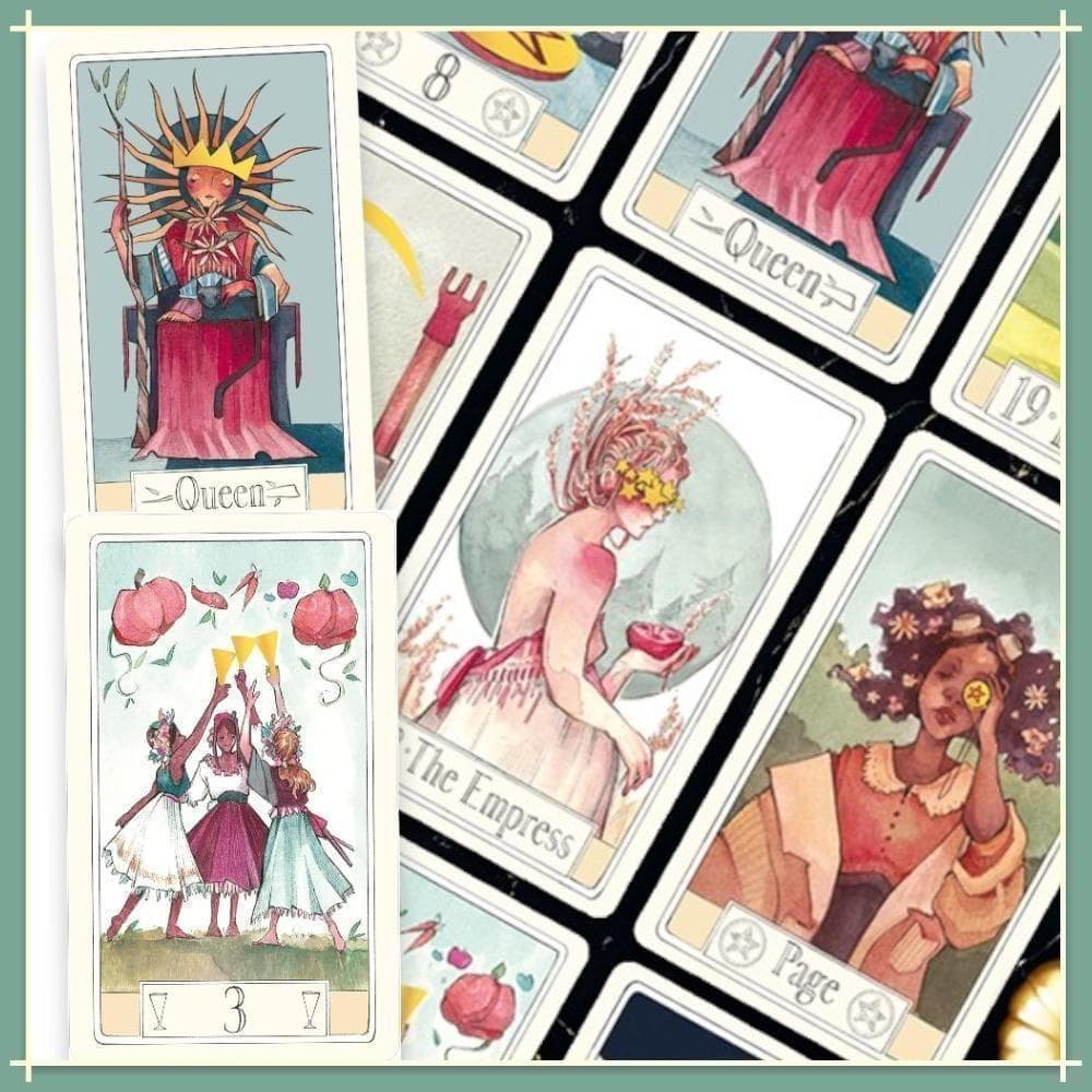 ★正規品タロットカード★リネン仕上げ＆箔押し✨美しい水彩画✨好奇心旺盛な旅へ