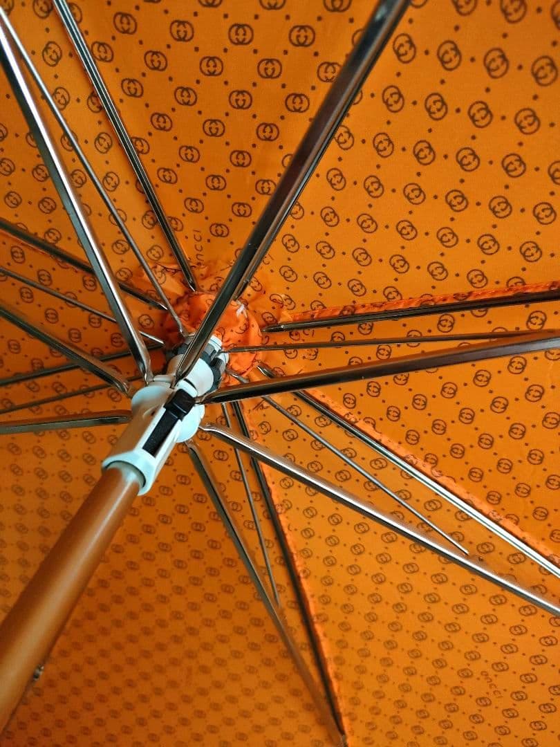 未使用品　オールド　GUCCI　傘　ヴィンテージ 折り畳み傘　オレンジ レア