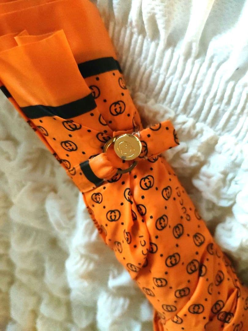 未使用品　オールド　GUCCI　傘　ヴィンテージ 折り畳み傘　オレンジ レア