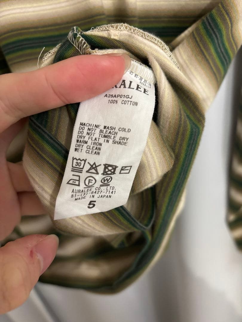 トップス auralee GRADIENT STRIPE JERSEY L/S TEE 5