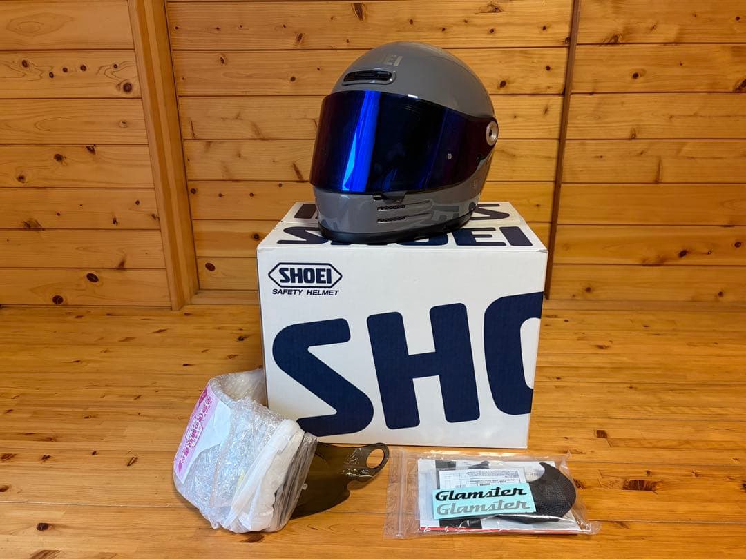 グラムスター　SHOEI フルフェイスヘルメット グレー ブルーミラーシールド