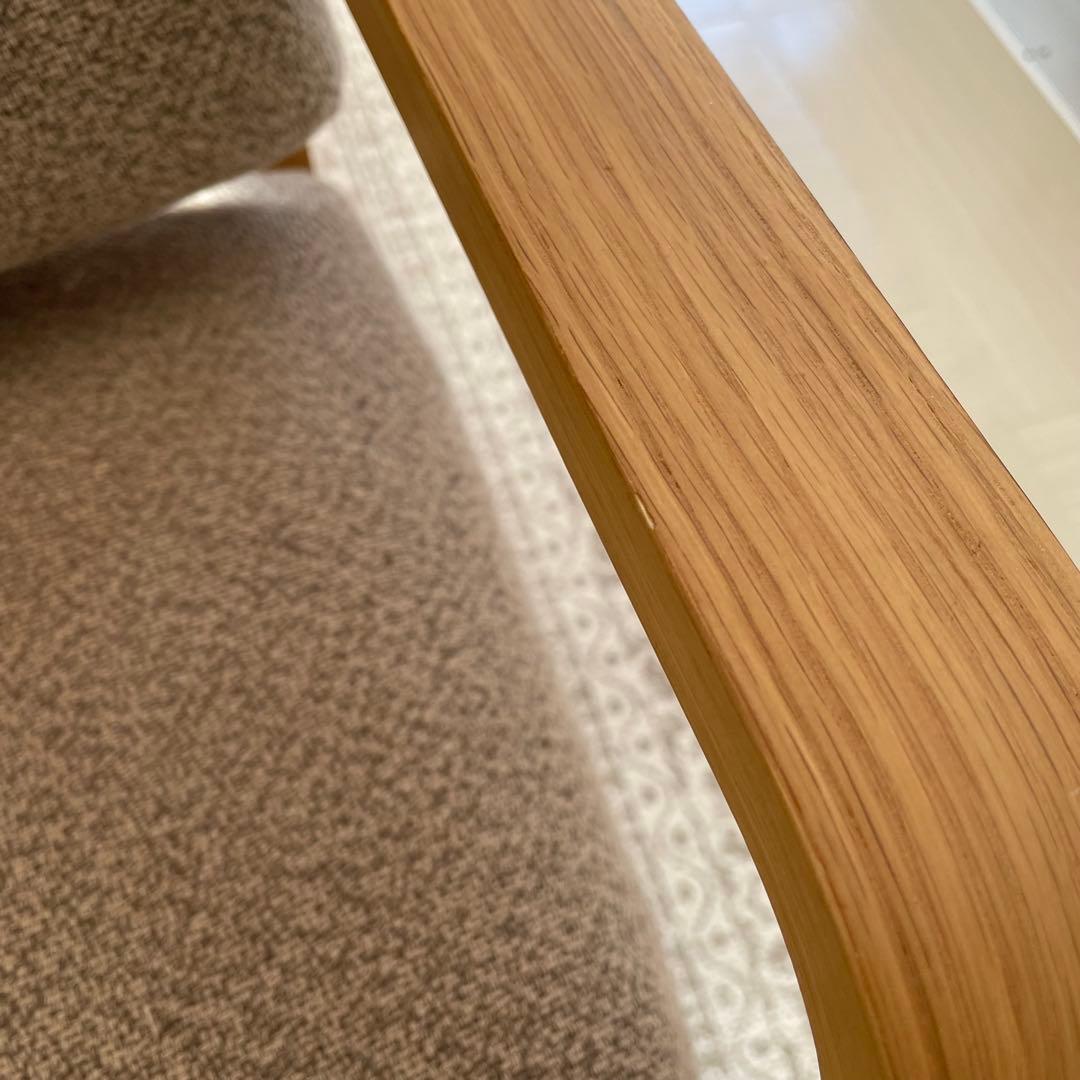 無印　MUJI オーク材　リビングでもダイニングでも使えるチェア　1人がけソファ