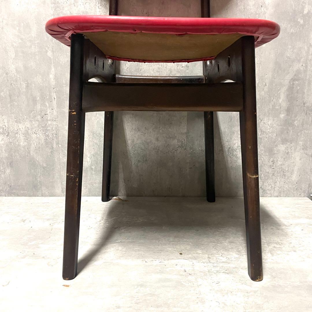 2脚セット① 昭和レトロ 木製 ダイニングチェア 食卓椅子 当時物 古道具