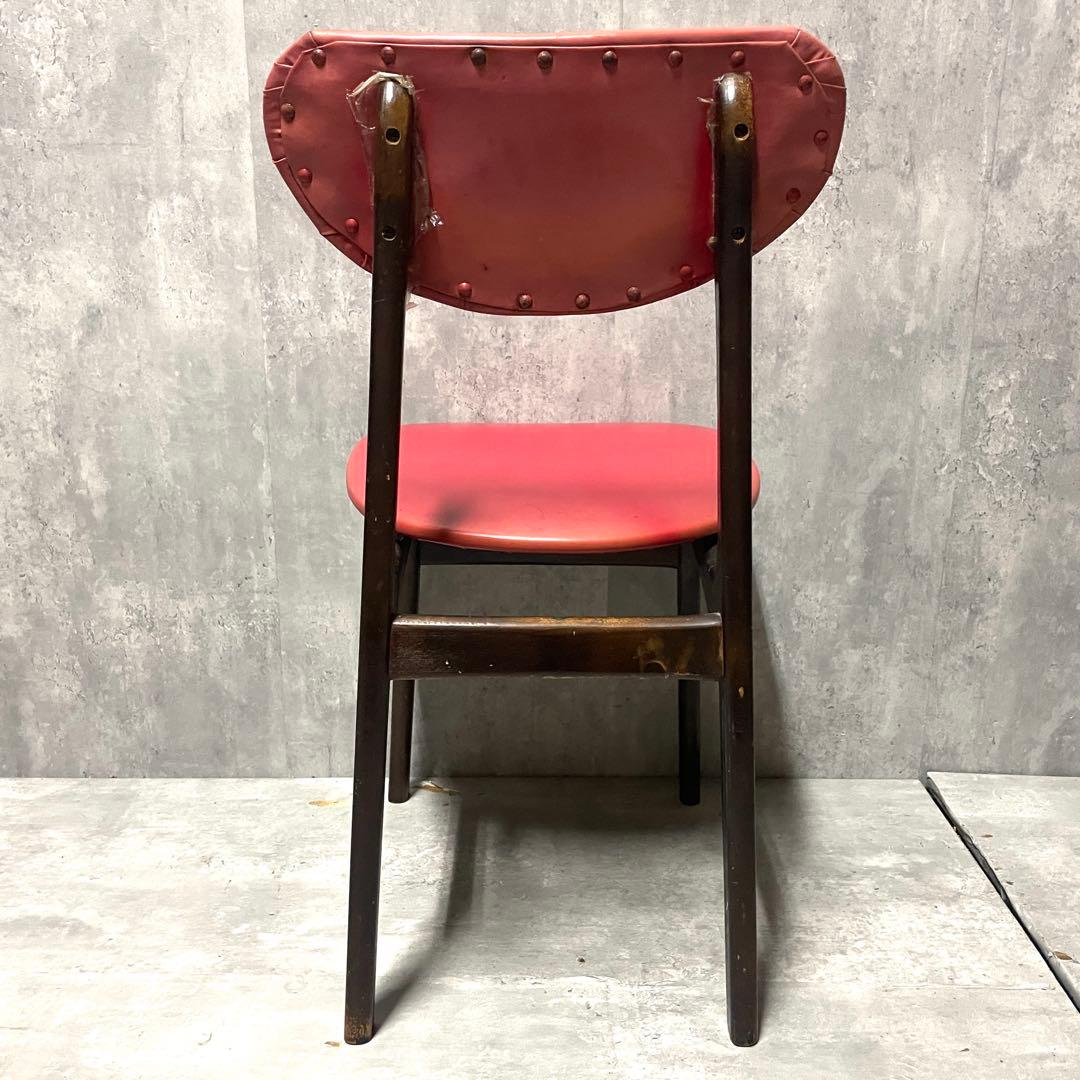 2脚セット① 昭和レトロ 木製 ダイニングチェア 食卓椅子 当時物 古道具