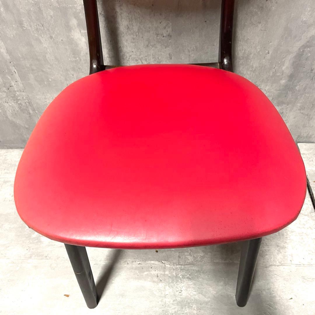 2脚セット① 昭和レトロ 木製 ダイニングチェア 食卓椅子 当時物 古道具