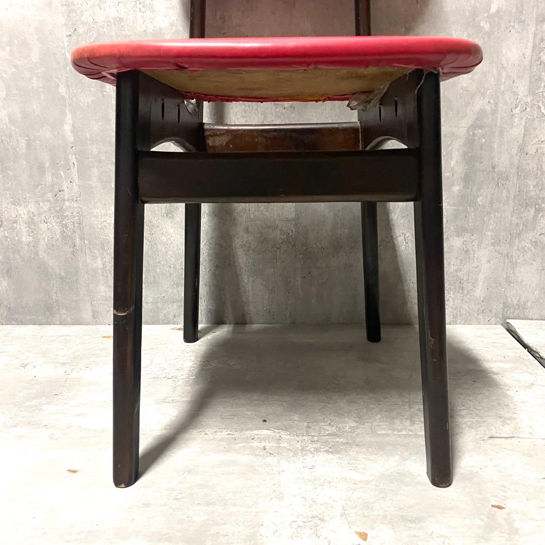 2脚セット① 昭和レトロ 木製 ダイニングチェア 食卓椅子 当時物 古道具