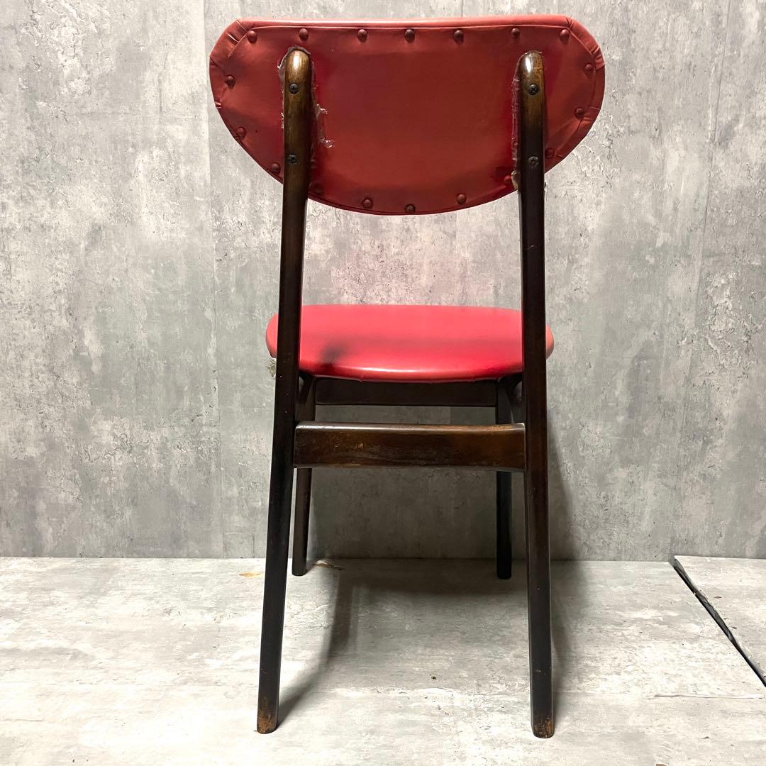 2脚セット① 昭和レトロ 木製 ダイニングチェア 食卓椅子 当時物 古道具