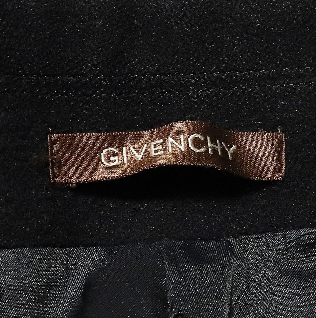 GIVENCHY★ダブル ハーフコート★カシミヤ ウール★短丈★80s★黒★M