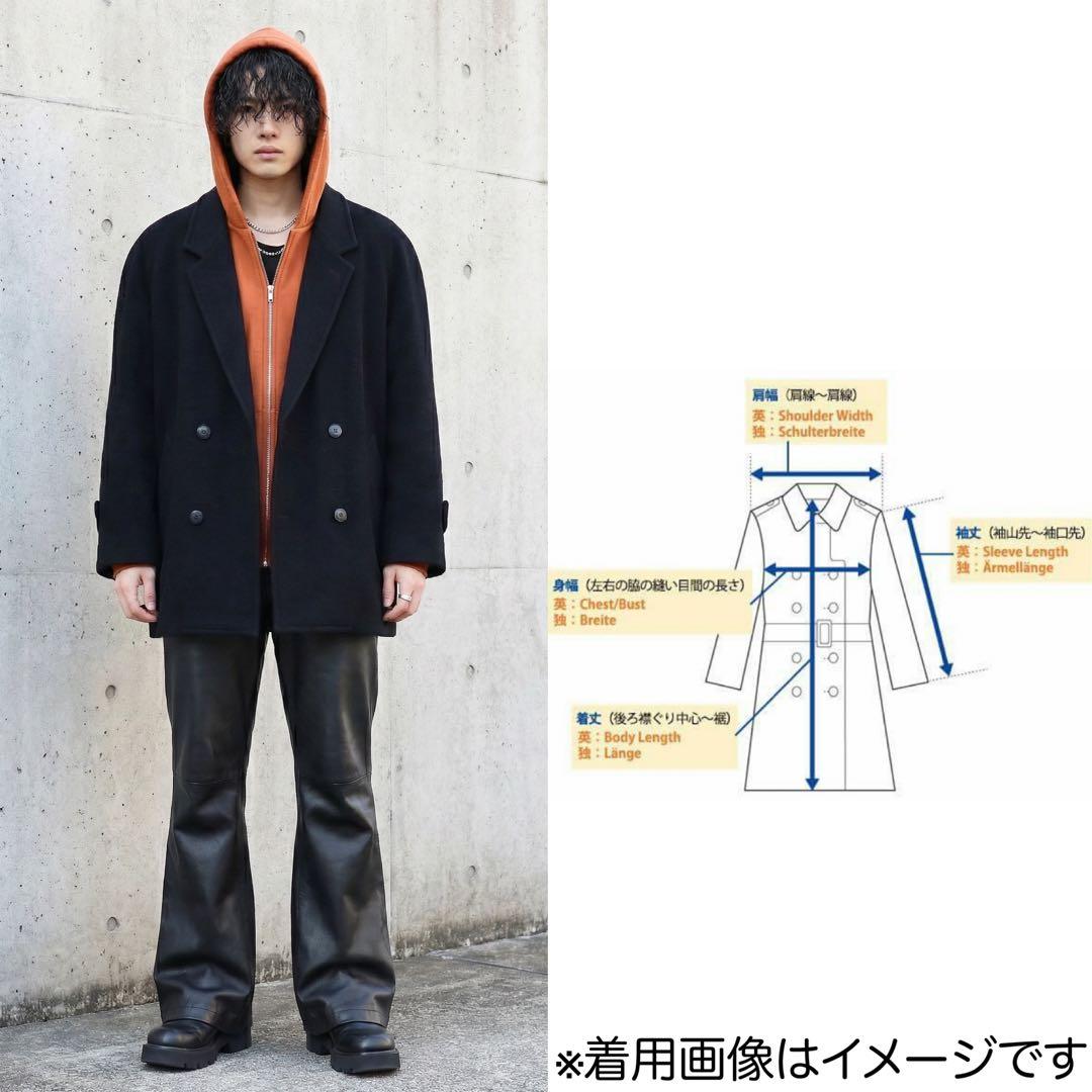 GIVENCHY★ダブル ハーフコート★カシミヤ ウール★短丈★80s★黒★M